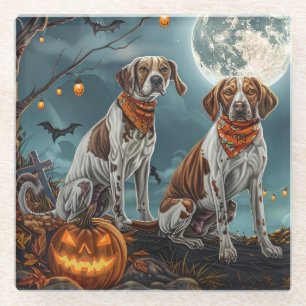 Dessous-de-verre En Verre Treeing Walker Halloween Effrayant
