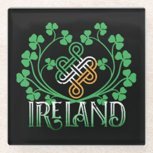 DESSOUS-DE-VERRE EN VERRE TRÈFLE IRLANDE