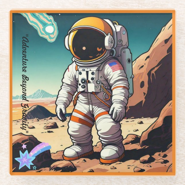 Dessous-de-verre En Verre "Trek spatial dynamique" (Devant)