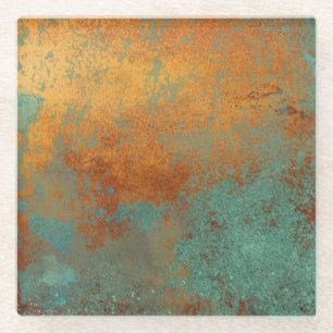 Dessous-de-verre En Verre Trendy Rich Copper Patina Metallic