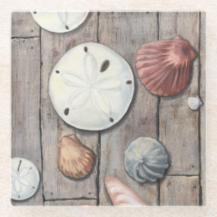 Dessous-de-verre En Verre Trésors de bord de la mer