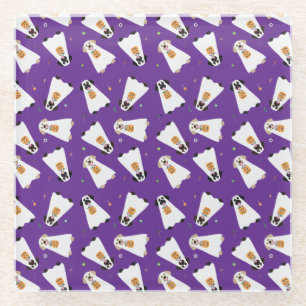 Dessous-de-verre En Verre Trick Ou Treat Labrador Retriever Ghost Dogs