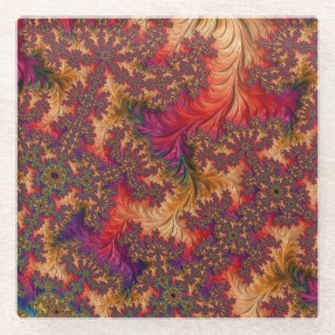 Dessous-de-verre En Verre Tripant Branches Abstraites Dazzlantes Fractales