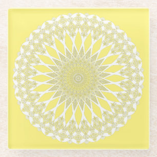Dessous-de-verre En Verre Tristy de Fruit de l'étoile jaune Mandala