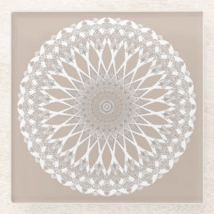 Dessous-de-verre En Verre Tristyns en laine Brown Mandala