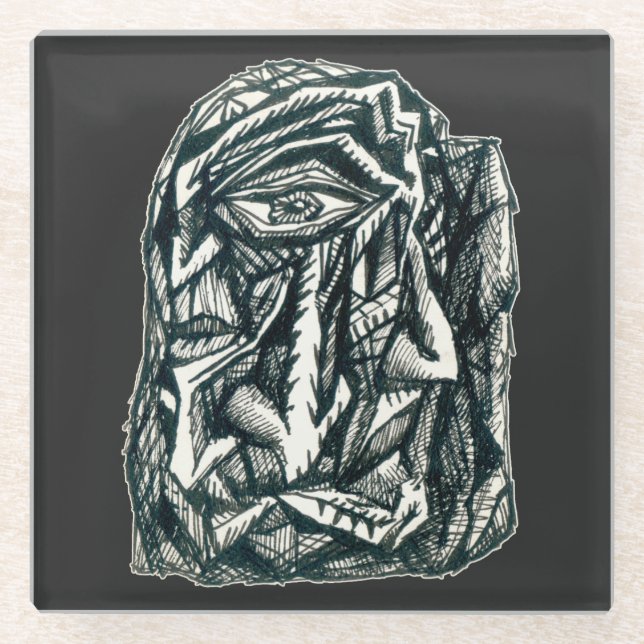 Dessous-de-verre En Verre Triumvirate, dessin à encre (Devant)