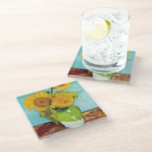 Dessous-de-verre En Verre Trois tournfleurs   Vincent van Gogh