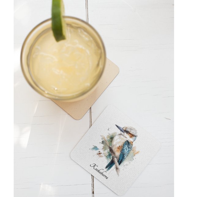 Dessous-de-verre En Verre True Blue Kookaburra, personnalisé (Créateur téléchargé)