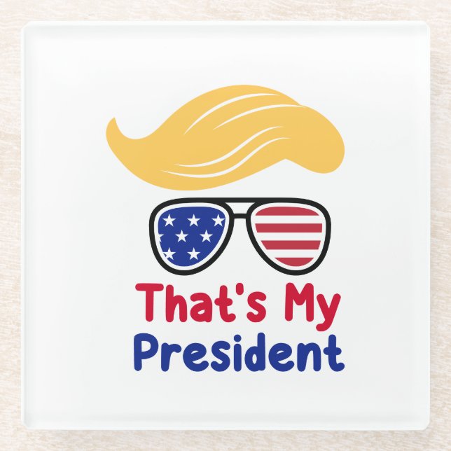 Dessous-de-verre En Verre Trump 47 - C'est mon président (Devant)