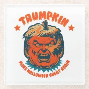Dessous-de-verre En Verre trumpkin rendent halloween génial à nouveau drôle