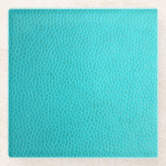 Dessous-de-verre En Verre Turquoise Faux Leather