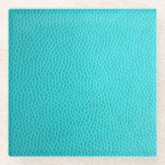 Dessous-de-verre En Verre Turquoise Faux Leather (Devant)