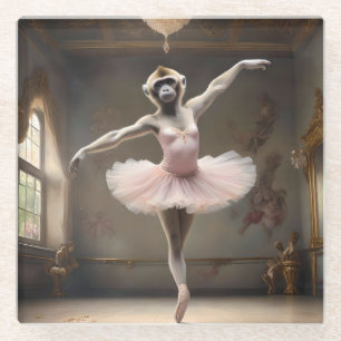 Dessous-de-verre En Verre "Tutu-rific ! La Pirouette gracieuse de Gibbon"