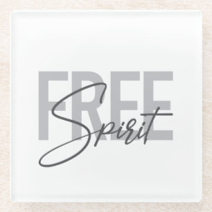 Dessous-de-verre En Verre Typographie moderne, simple, cool de Free Spirit