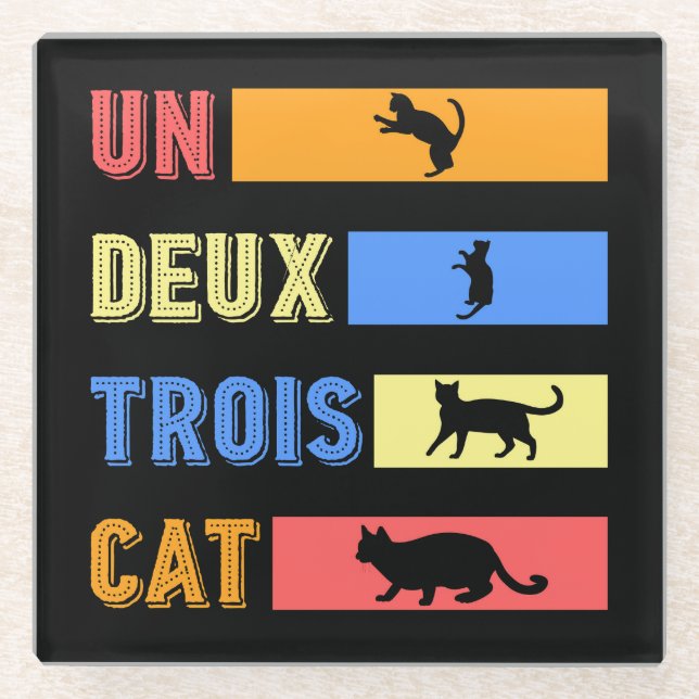 Dessous-de-verre En Verre Un Deux Trois Cat (Devant)