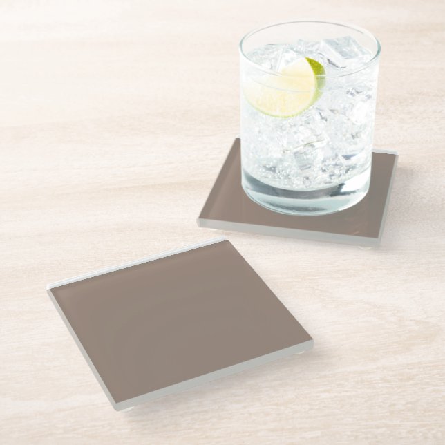 Dessous-de-verre En Verre un mur marron avec une horloge dessus (Incliné)