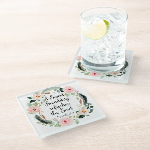 Dessous-de-verre En Verre Une amitié douce rafraîchit l'âme