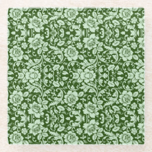 Dessous-de-verre En Verre Une damassé florale antique
