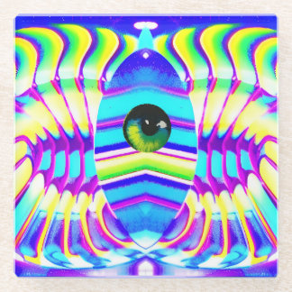 Dessous-de-verre En Verre Une étoile à un oeil Bête Ken Gage Art psychédéliq