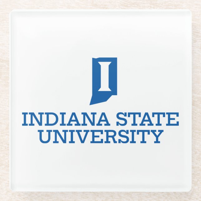 Dessous-de-verre En Verre Université d'État de l'Indiana (Devant)