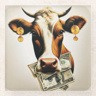 Dessous-de-verre En Verre Vache en espèces
