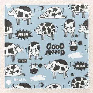 Dessous-de-verre En Verre Vache et lait