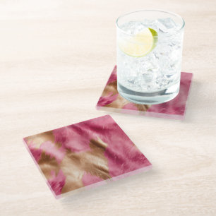 Dessous-de-verre En Verre Vachette Brown Western Pink Gold