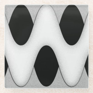 Dessous-de-verre En Verre Vague noire et blanche