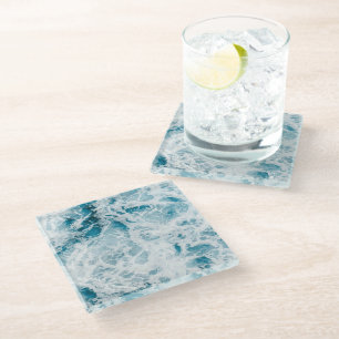 Dessous-de-verre En Verre Vague Océan Pacifique Bleu