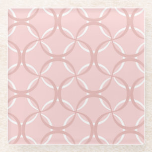 Dessous-de-verre En Verre Vagues roses : Motif chic sans couture
