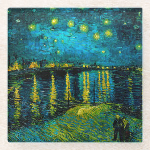 Dessous-de-verre En Verre Van Gogh Nuit étoilée sur le Rhône