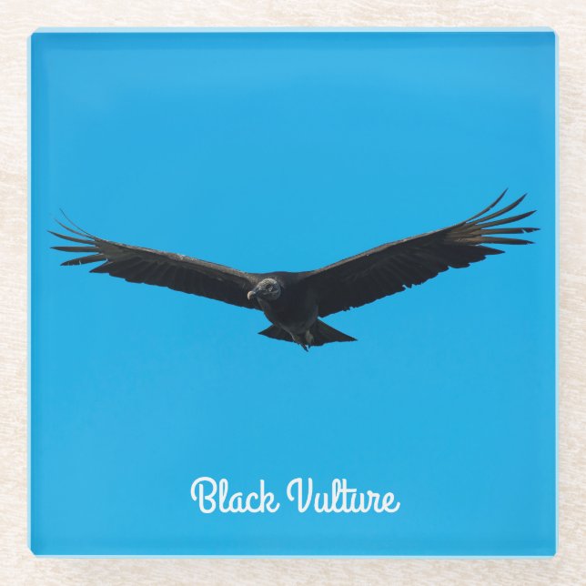 Dessous-de-verre En Verre Vautour noir (Devant)