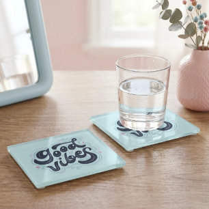 Dessous-de-verre En Verre Verre à vibrations positives