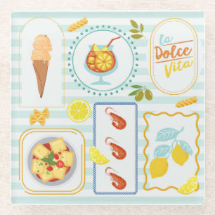 Dessous-de-verre En Verre Vibes d'été méditerranéen