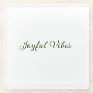 Dessous-de-verre En Verre Vibes joyeux Noël vert nom de famille