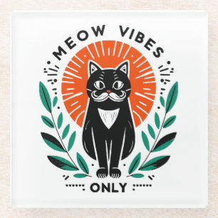 Dessous-de-verre En Verre vibrations minou seulement