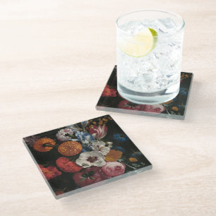 Dessous-de-verre En Verre Vie morte avec Bouquet de fleurs   Johan Johnsen
