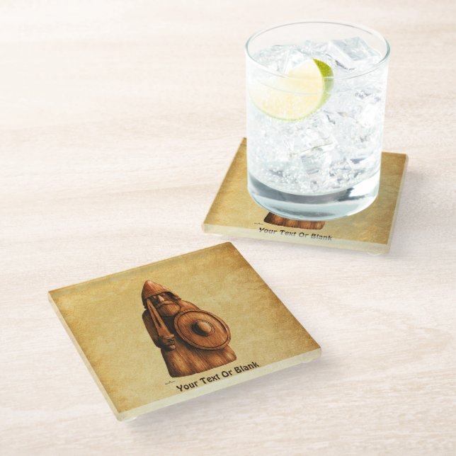 Dessous-de-verre En Verre Viking rustique (Incliné)