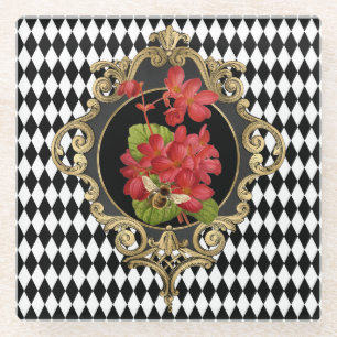 Dessous-de-verre En Verre Vintage Harlequin