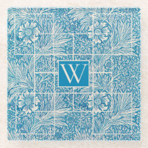 Vintage motif floral bleu et blanc