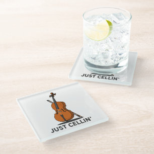 Dessous-de-verre En Verre Violoncelliste Juste Violoncelliste Instrumentiste