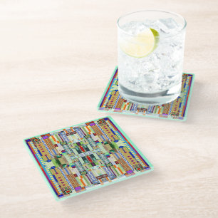 Dessous-de-verre En Verre Vitrail Art Déco 2