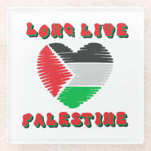 Dessous-de-verre En Verre Vive la Palestine
