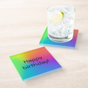 Dessous-de-verre En Verre Vivid Rainbow Ombre fête d'anniversaire