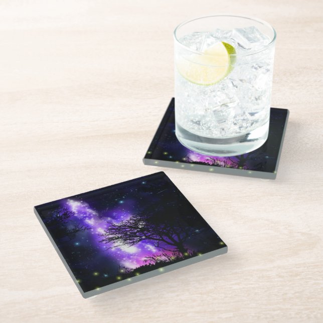 Dessous-de-verre En Verre Voie Lactée Magique (Incliné)