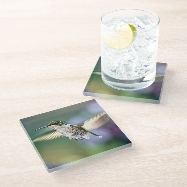 Dessous-de-verre En Verre Vol de colibri (Incliné)