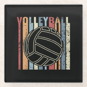 Dessous-de-verre En Verre Volleyball Vintage Rétro