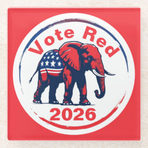 Dessous-de-verre En Verre Vote Red 2026