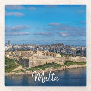 Dessous-de-verre En Verre Vue panoramique de Sliema à Malte