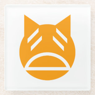 Dessous-de-verre En Verre Weary Emoji Cat